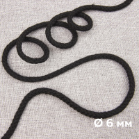Шнур х/б 6 мм черный